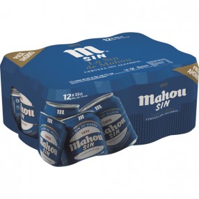 MAHOU SIN cerveza sin alcohol lata 33 cl pack 12